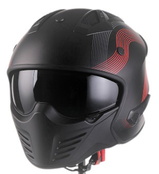 Helm VITO JET BRUZANO schwarz-matt/rot